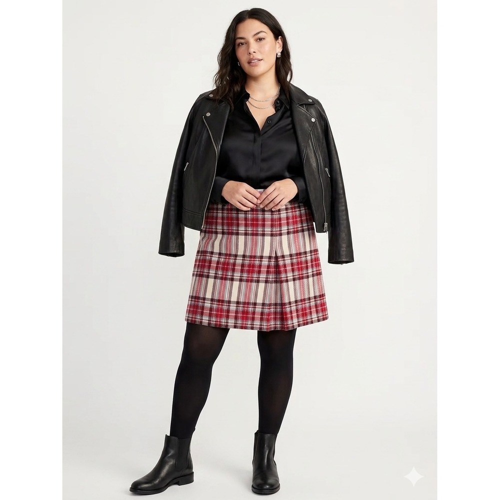 J.Crew Nello Gori Italian Wool Blend Plaid Pleated Mini Skirt 12 Academia